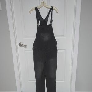 Women's Black Denim Overalls Maternity Size M